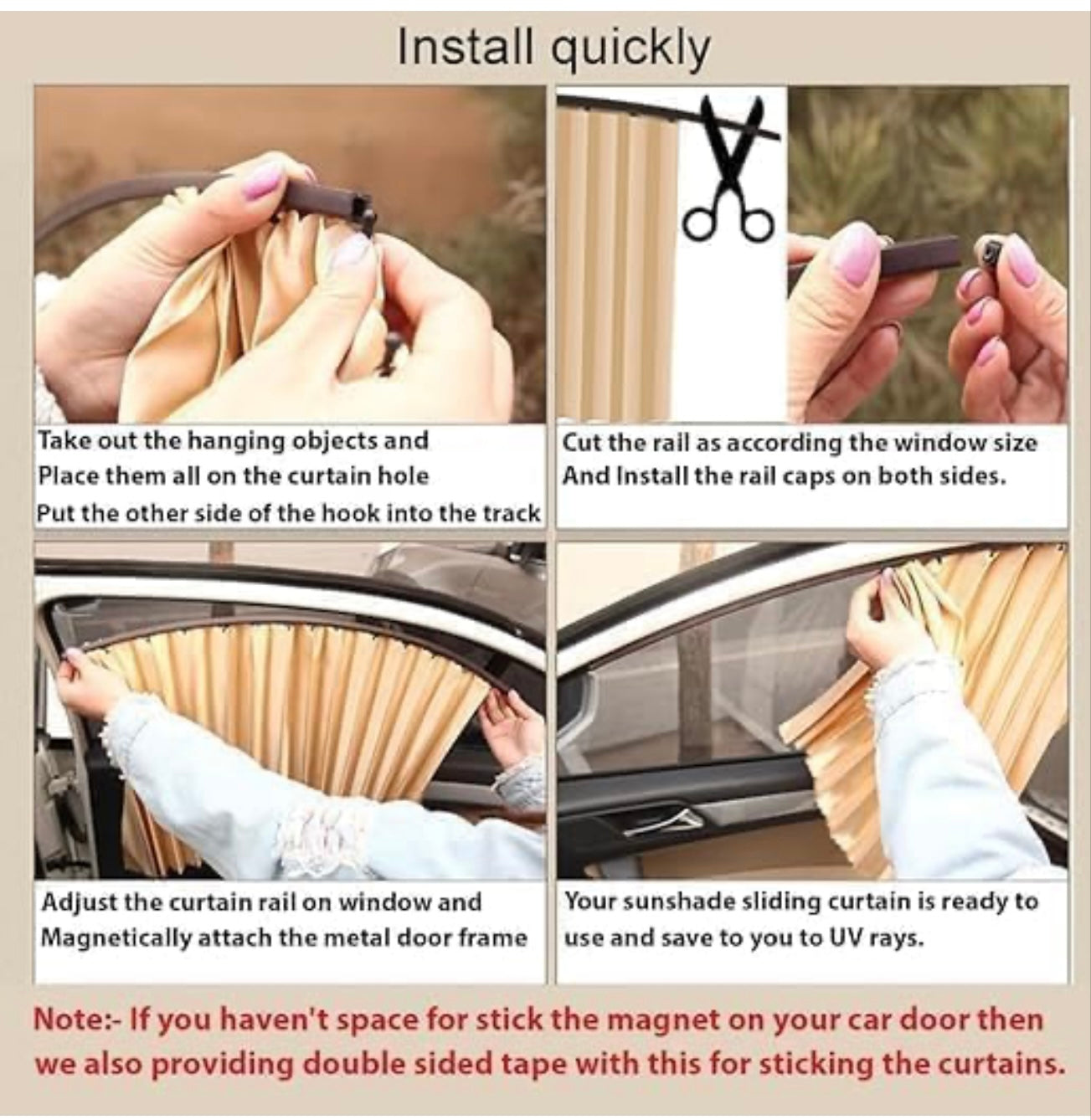 Universal Magnetic Curtains (Black) - Modheads.in