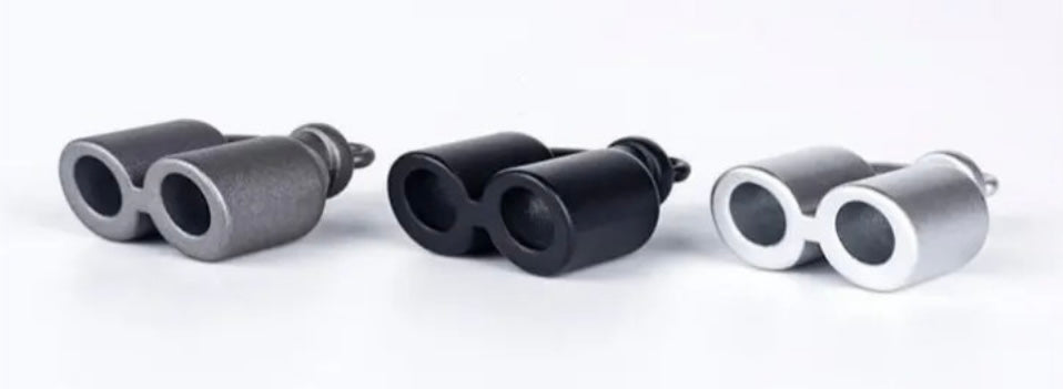 Mini Dual Exhaust Pipe Keychain (1PC) (Silver) - Modheads.in