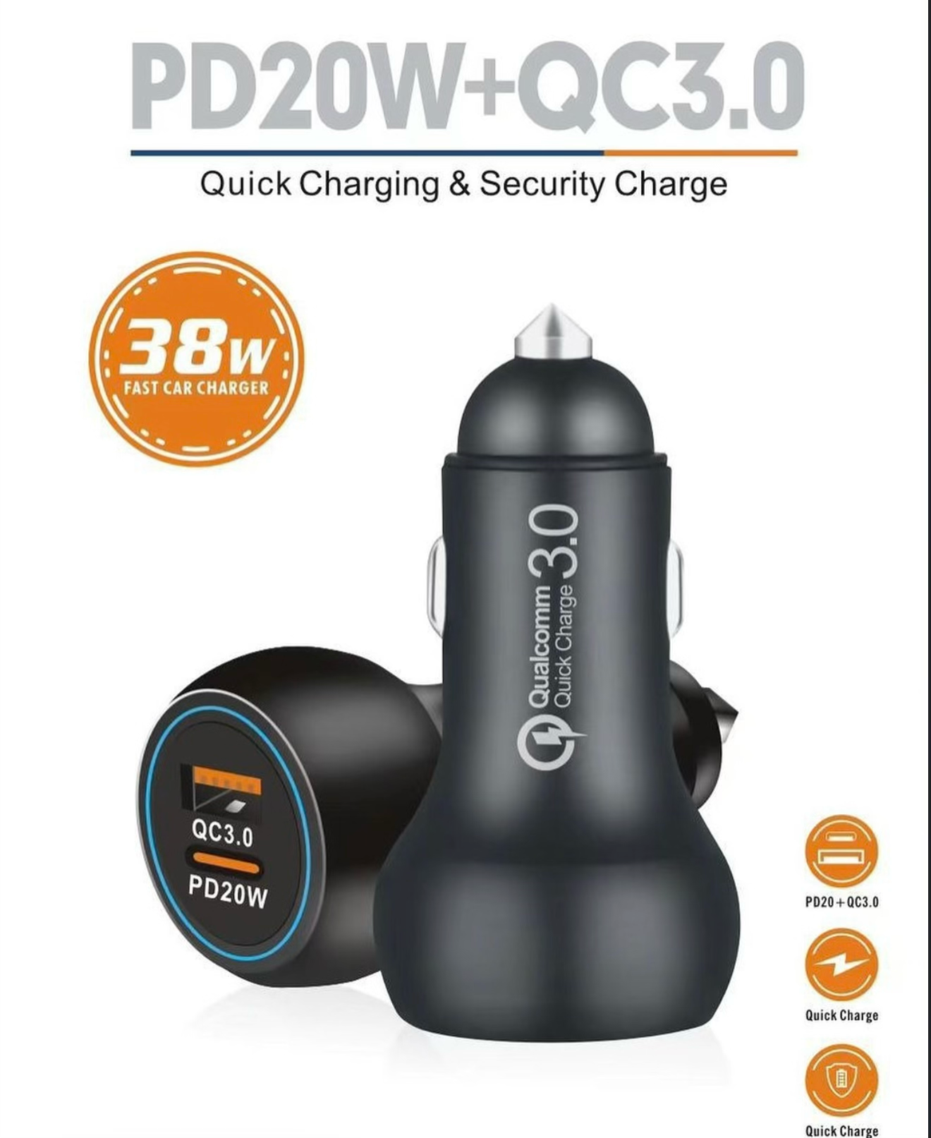 CAROS 38W 3.0 Fast Car Charger - Modheads.in