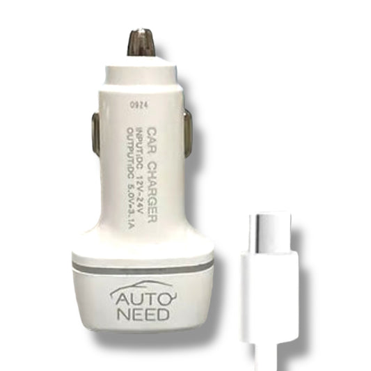 3.1A Car Charger with C Type Cable - Modheads.in