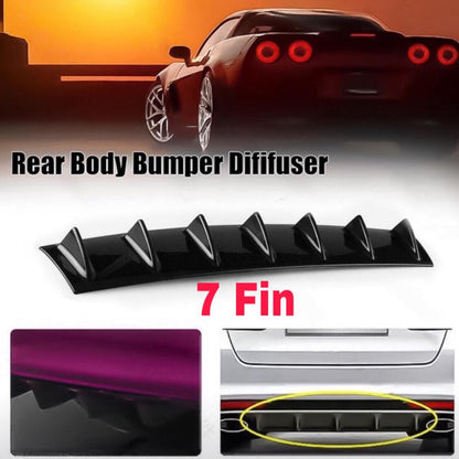 7 Fin Bumper Diffuser | ABS Plastic | Gloss Black