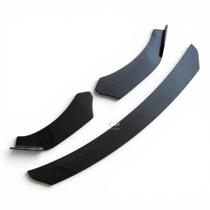 Carbon Fiber Finish Universal Sleek Splitter Set | ABS Plastic| Front & Sides | Glossy Carbon Fiber Finish