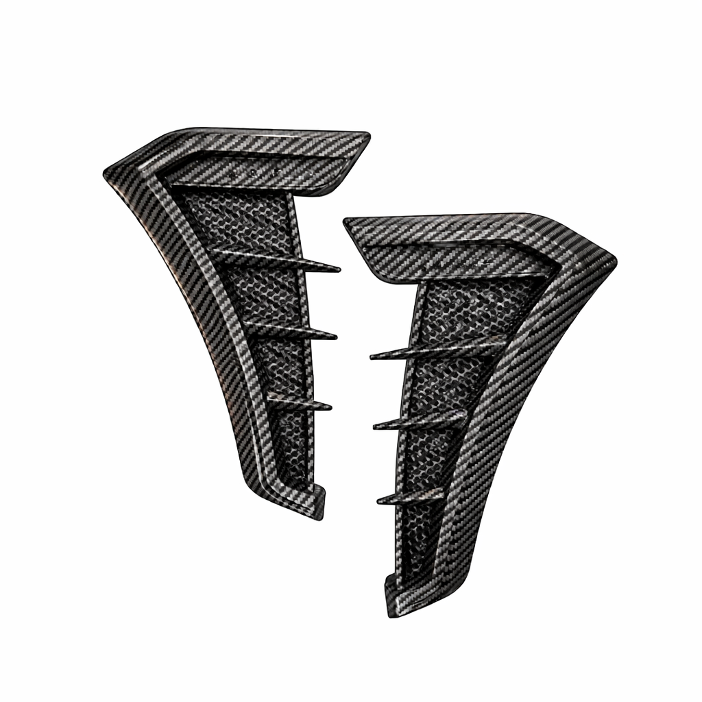 CF Finish Car Fender Scoop Trim | Dummy Air Flow Vent | With Sports Sticker - Modheads.in