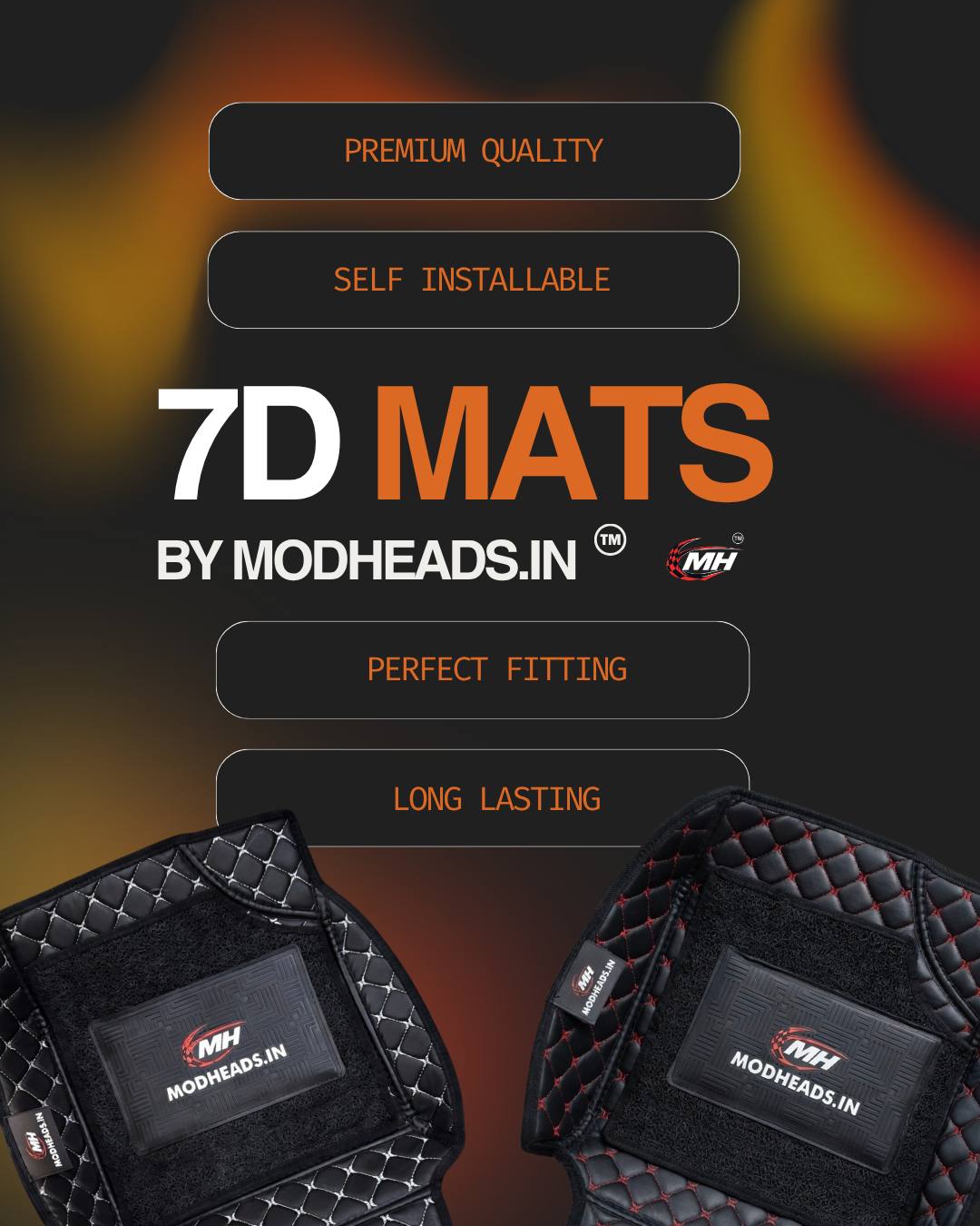 7D Mats for Seltos 2024+ | Black/Silver - Modheads.in