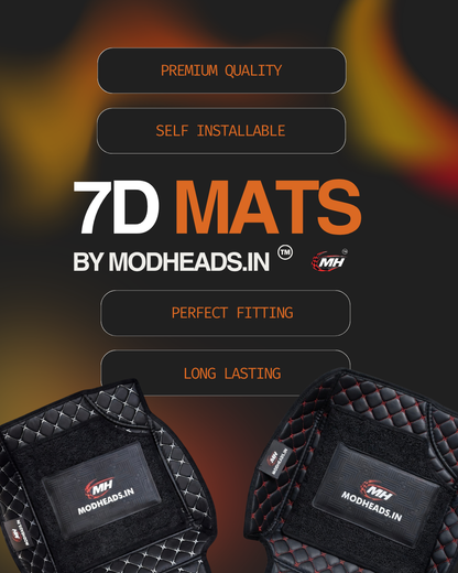 7D Mats for Seltos 2024+ | Black/Silver - Modheads.in