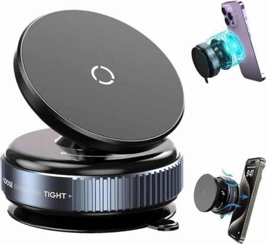 Car Phone Mount, Magnetic Vacuum Suction Holder