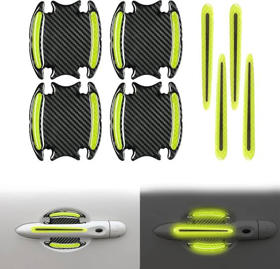 8PCs Anti Scratch Nail Guard And Door Handle Guard | Carbon Fiber Finish - Modheads.in