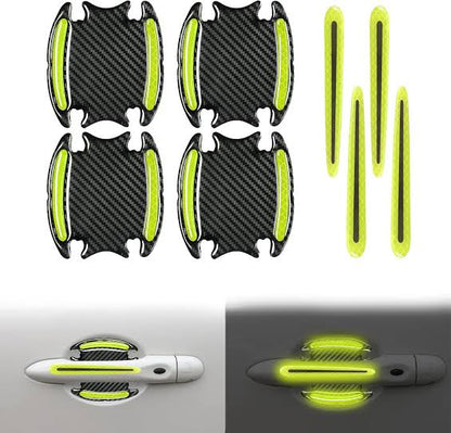 8PCs Anti Scratch Nail Guard And Door Handle Guard | Carbon Fiber Finish - Modheads.in