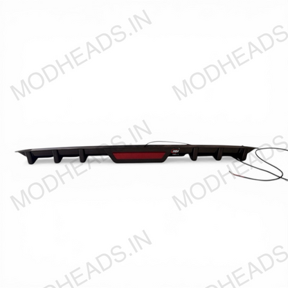 Rear Bumper Diffuser With Brake Light | ABS Plastic | Gloss Black