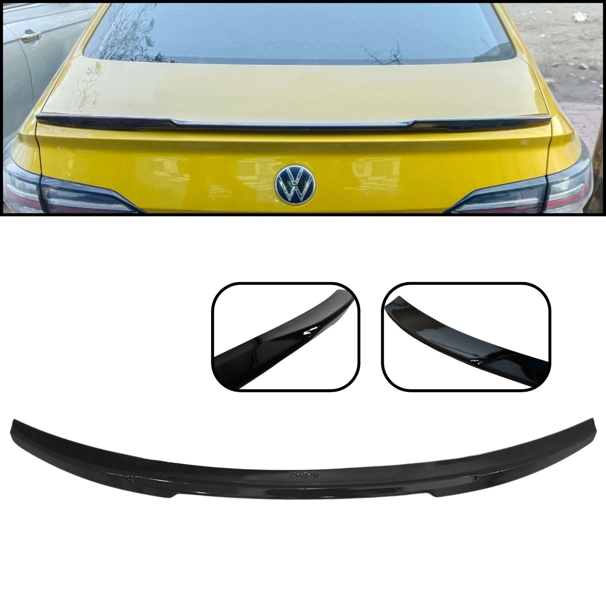 M4 Style Spoiler for VW Virtus | ABS | Gloss Black - Modheads.in