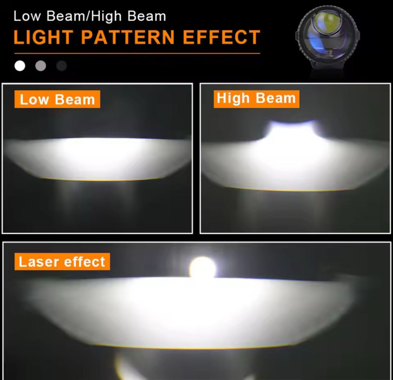 2” Projector With High Beam/ Low Beam Laser - Modheads.in