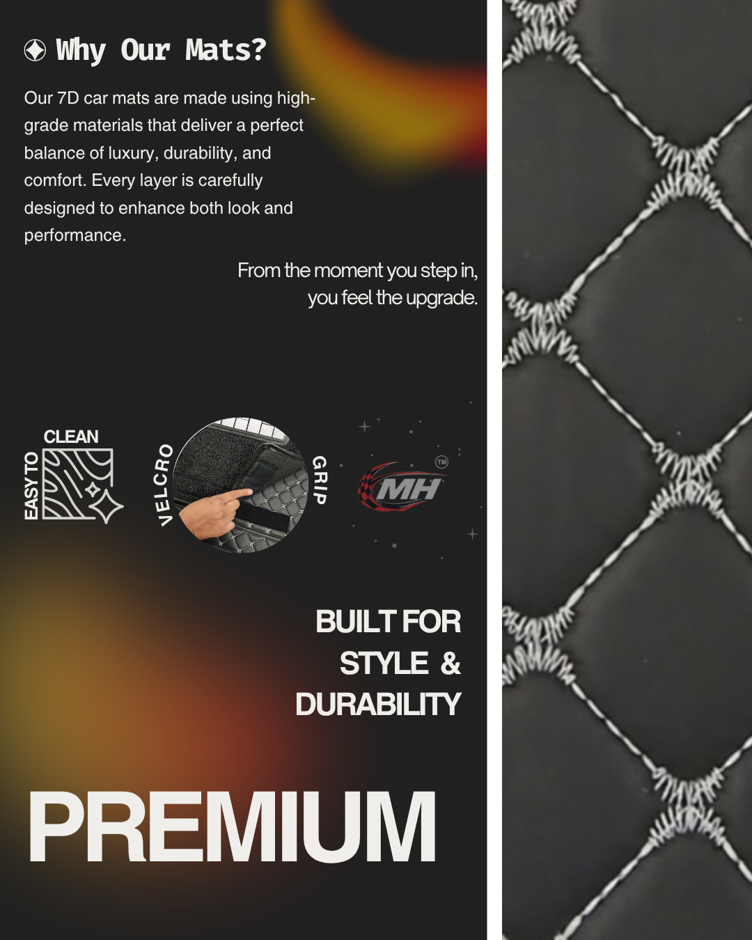 7D Mats for Seltos 2024+ | Black/Silver - Modheads.in