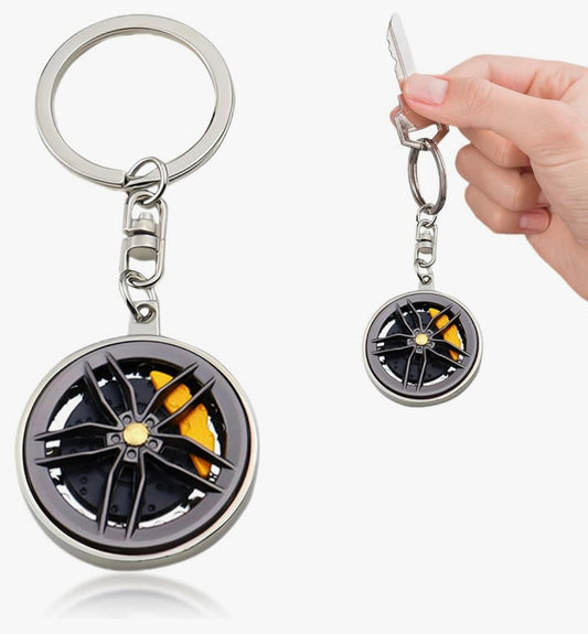 Spinning Alloy Wheel Miniature Keychain (1pc) - Modheads.in