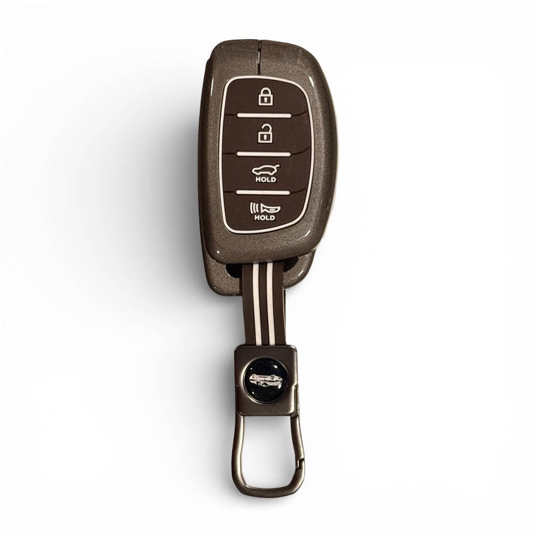 Metallic Grey Key Cover For Hyundai | 4 Button - Modheads.in