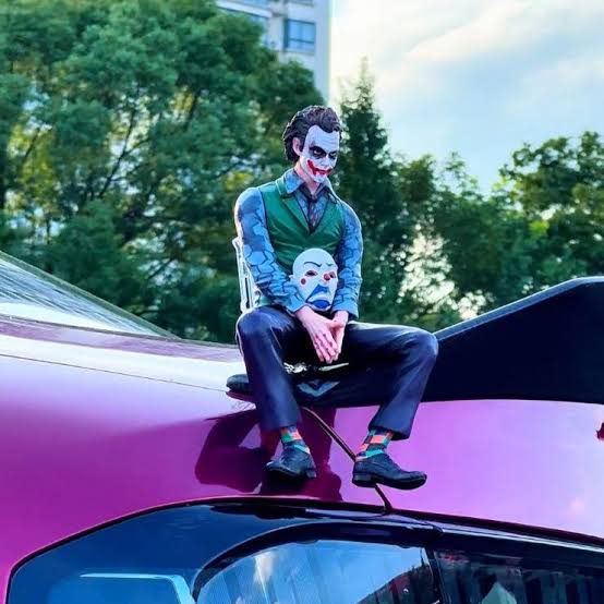 Joker Action Figure Sitting Statue For Car