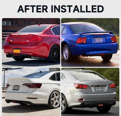 Rear Bumper Diffuser With Brake Light | ABS Plastic | Gloss Black