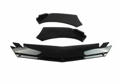 Universal Front Bumper Splitters (Spikes Design) (Gloss Black) - Modheads.in