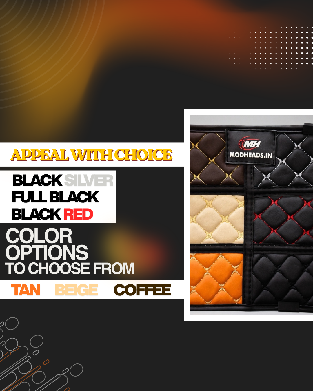 7D Mats for Seltos 2024+ | Black/Silver - Modheads.in