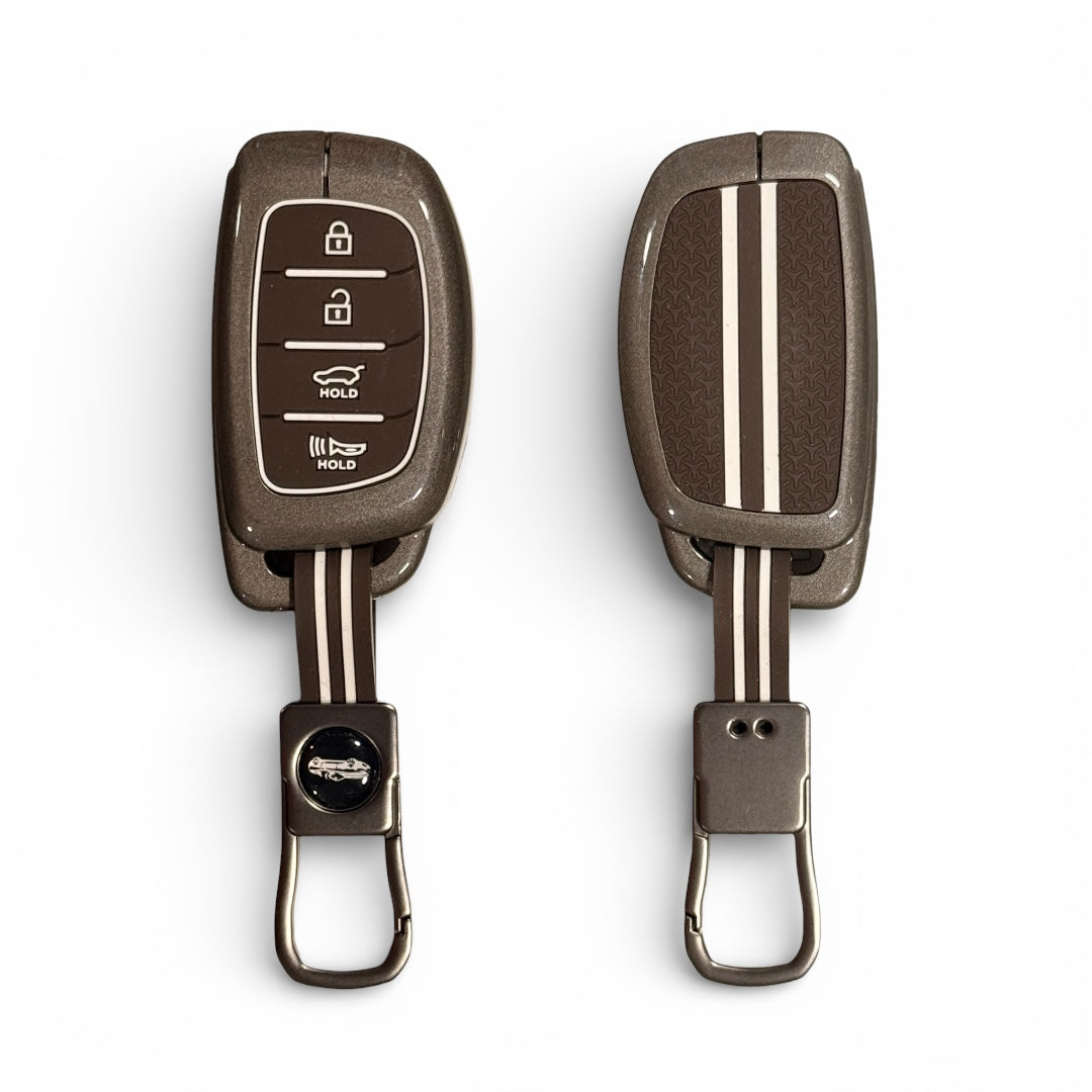 Metallic Grey Key Cover For Hyundai | 4 Button - Modheads.in