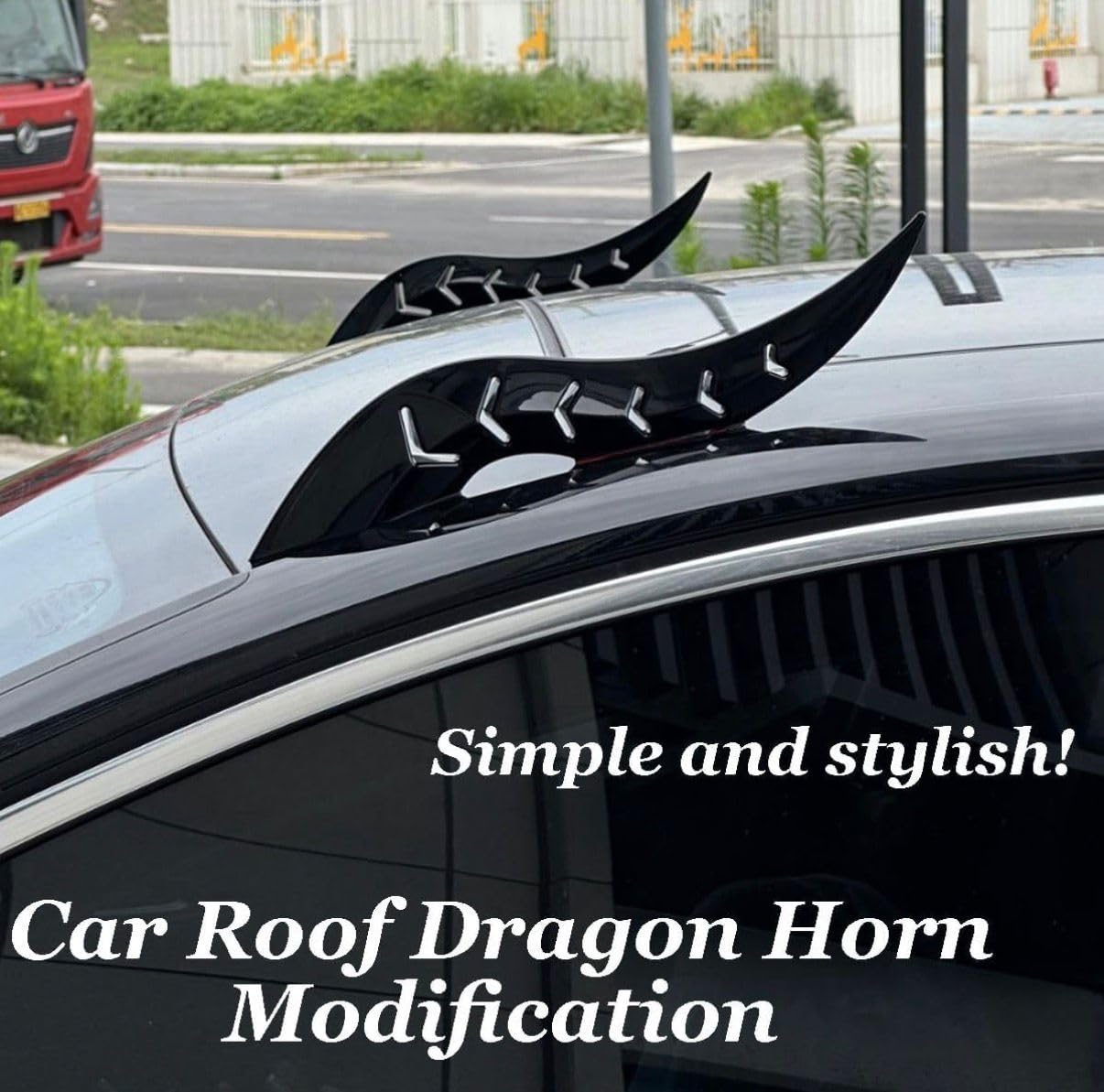 Car Roof Dragon Horns | Gloss Black - Modheads.in