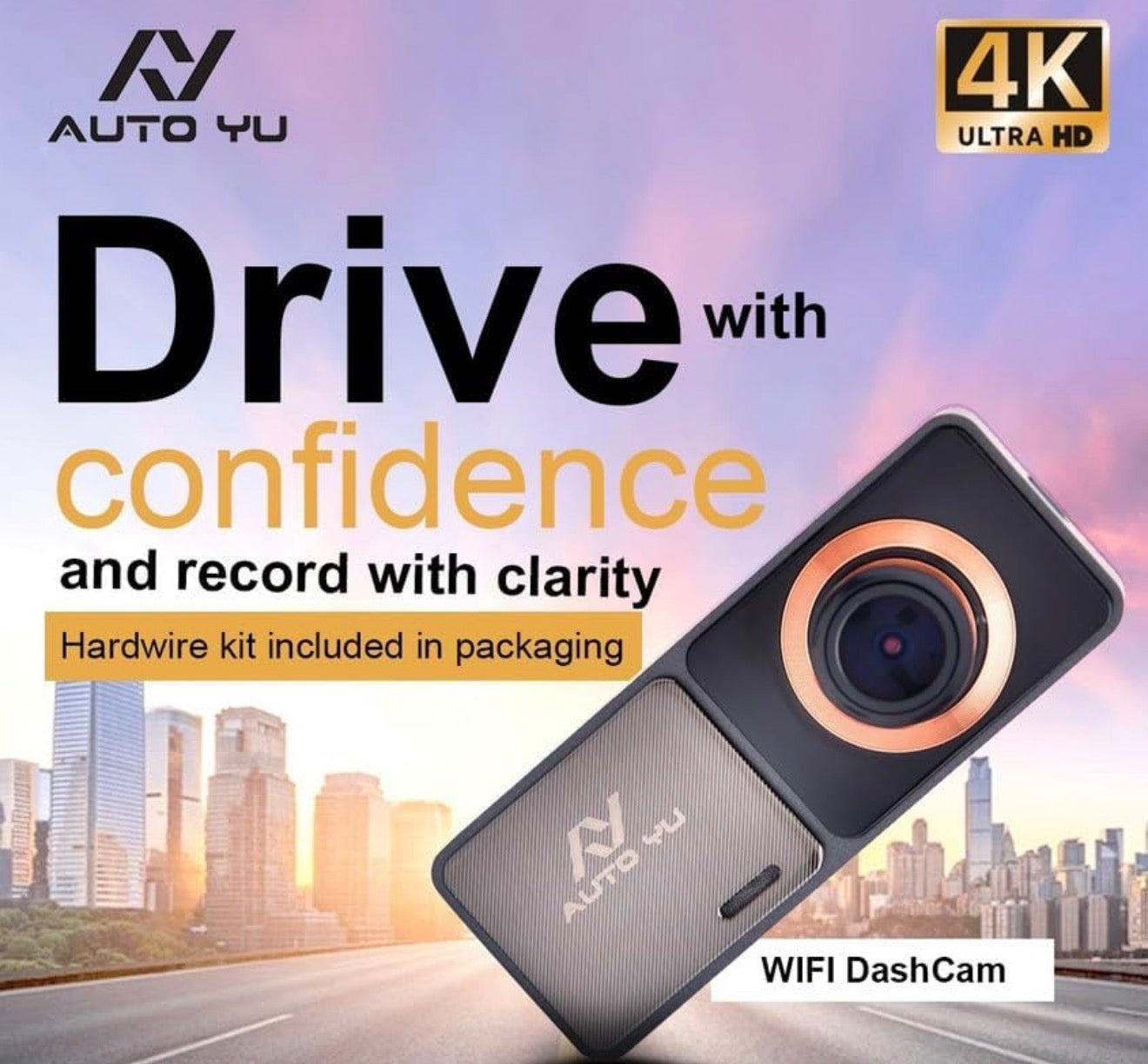 AutoYu 4K Dashcam Front & Rear | 1 Year Warranty - Modheads.in