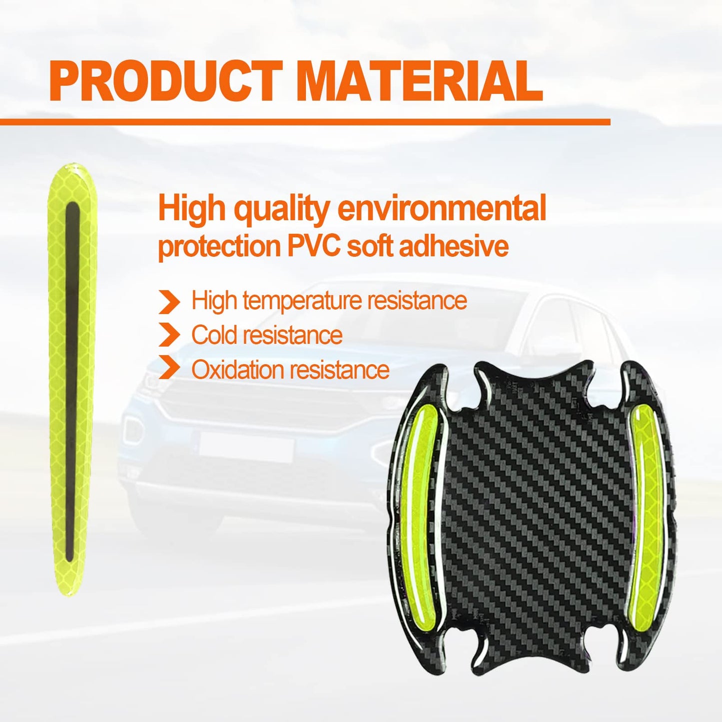 8PCs Anti Scratch Nail Guard And Door Handle Guard | Carbon Fiber Finish - Modheads.in