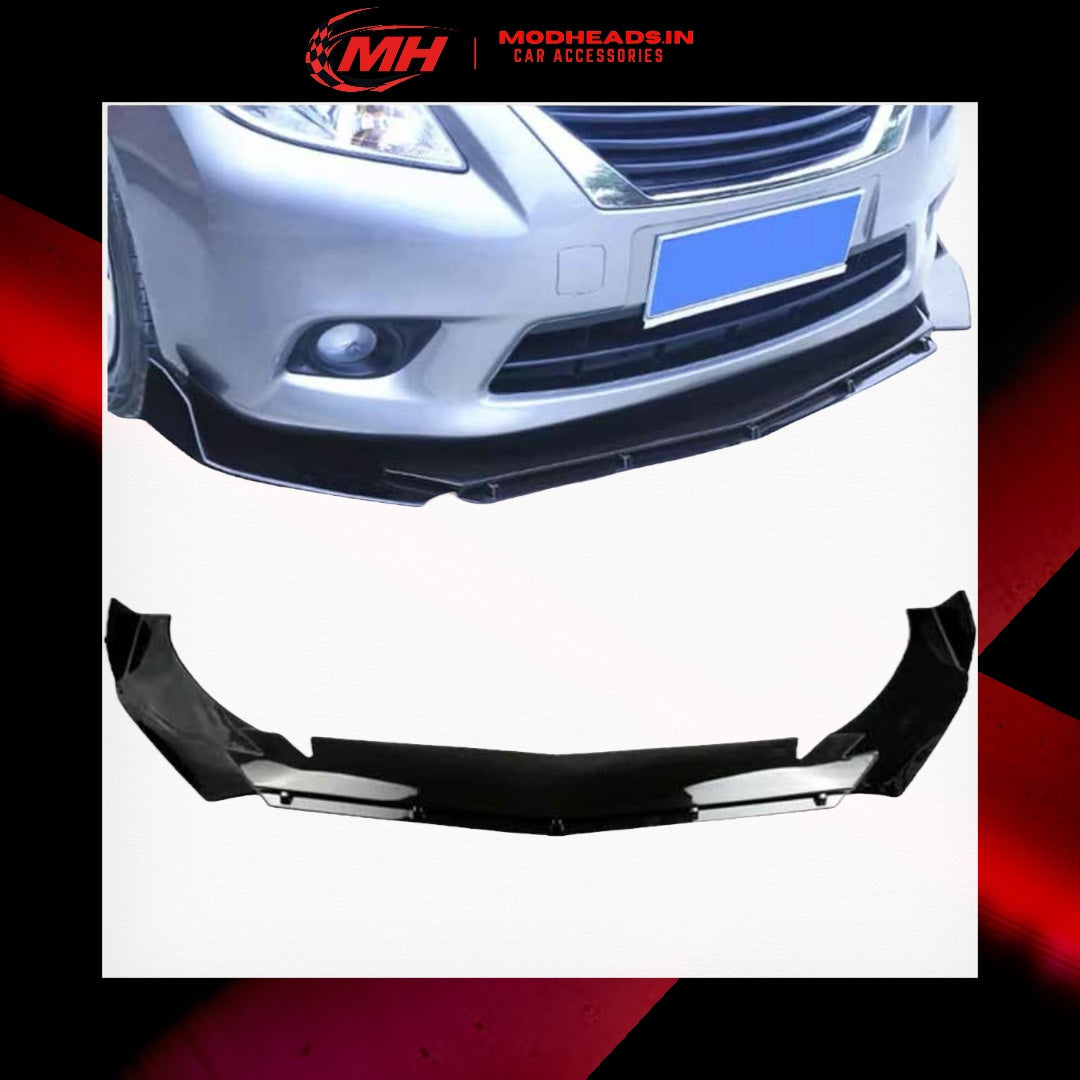 Universal Front Bumper Splitters (Spikes Design) (Gloss Black)