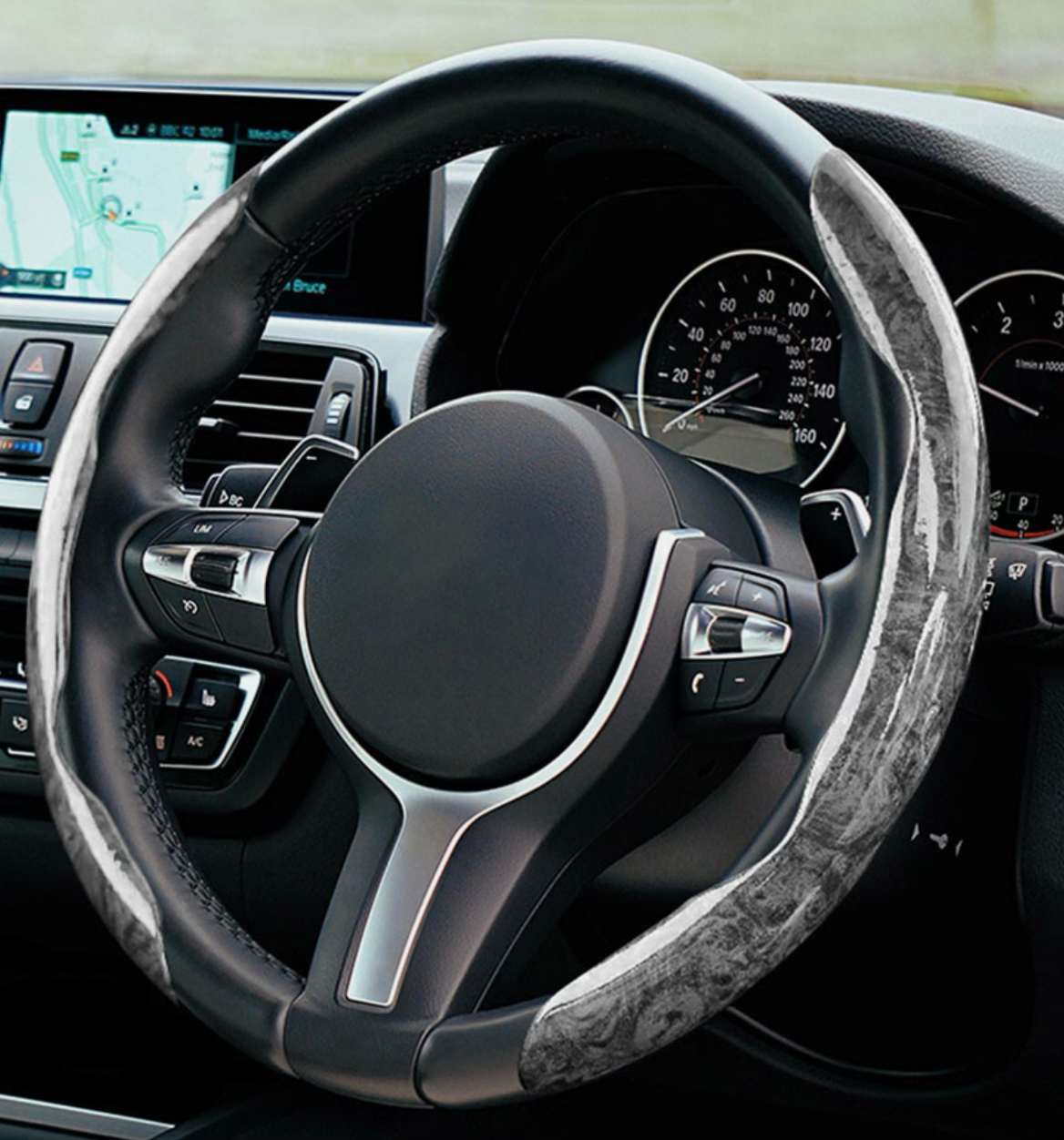 Luxury Steering Grips | Anti Skid | Premium Quality | Glossy