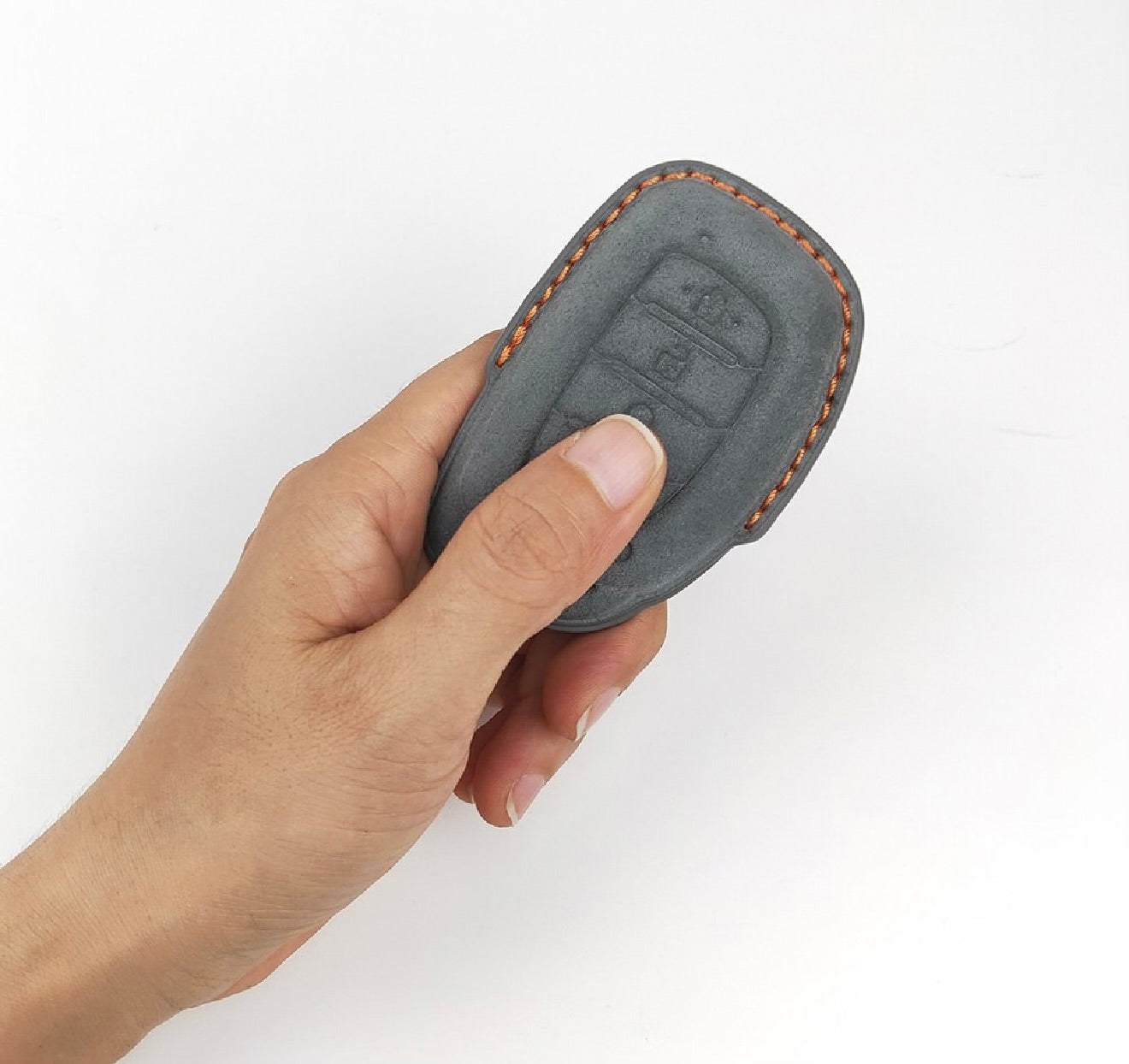 Alcantara Premium Key Cover For Hyundai | 4 Button (Grey)