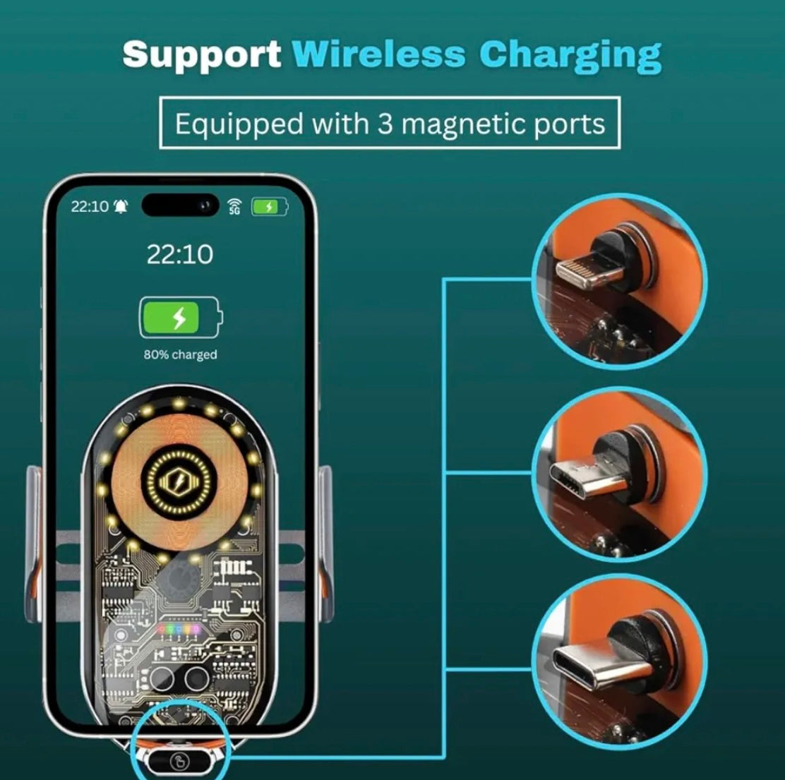 15W Smart Car Mount Charger | Phone Holder - Modheads.in
