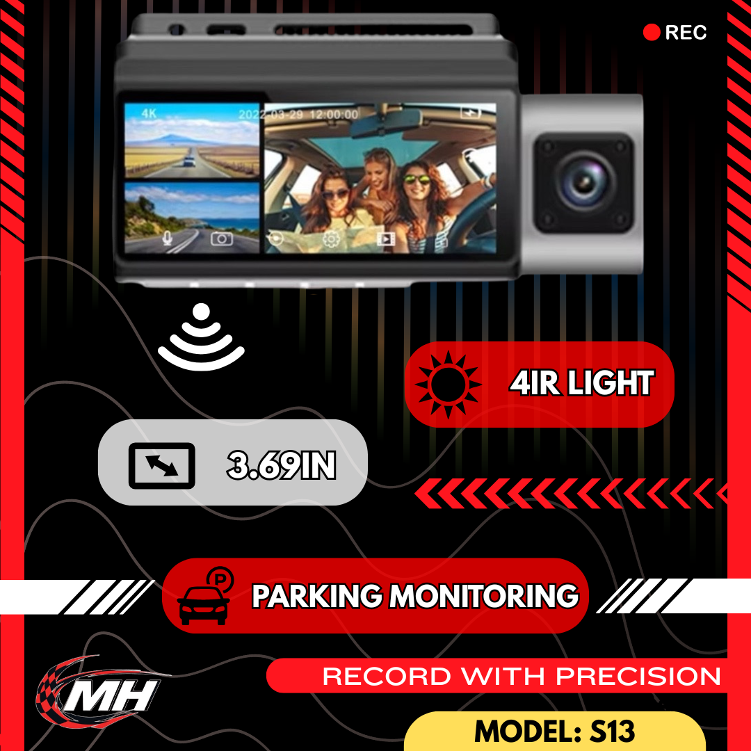 MODHEADS.IN 4K S13 Dashcam | Triple Channel | App Connectivity - Modheads.in