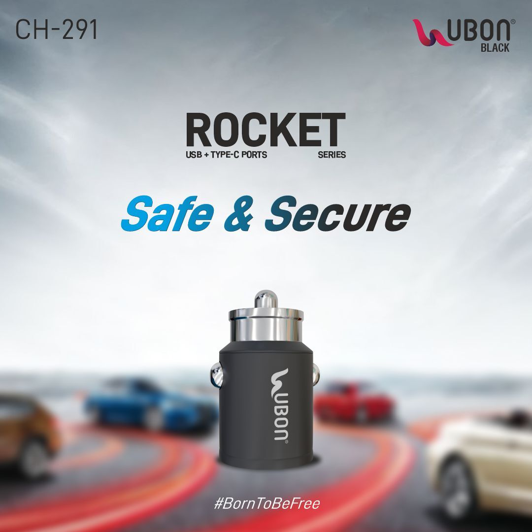 UBON 65W Rocket Fast Charger (USB+Type C) - Modheads.in