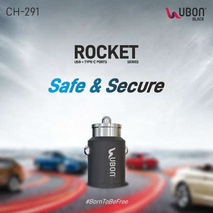 UBON 65W Rocket Fast Charger (USB+Type C) - Modheads.in