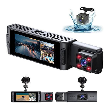 X313 3 Lens Dashcam | 1296P Recording | APP-Wifi Control | 3.16” IPS Screen - Modheads.in