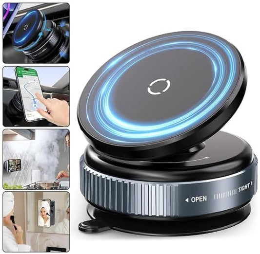 Car Phone Mount, Magnetic Vacuum Suction Holder