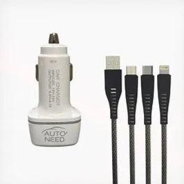 Autoneed 3.1A Car Charger with 3In1 Cable - Modheads.in