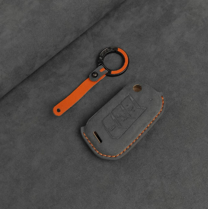 Alcantara Premium Key Cover For Mahindra | 3 Button (Grey)