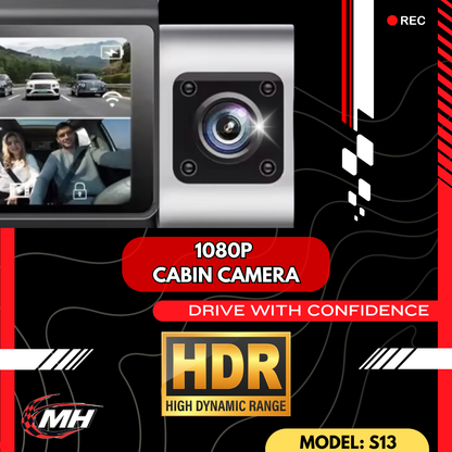 MODHEADS.IN 4K S13 Dashcam | Triple Channel | App Connectivity - Modheads.in