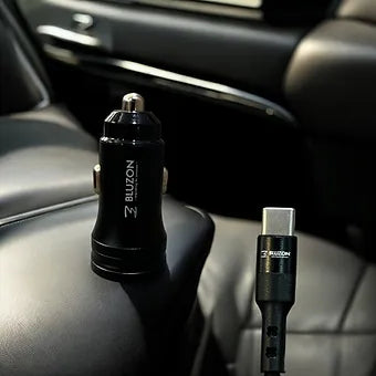 BLUZON PD+USB 3.8A Car Charger with C Type Cable - Modheads.in