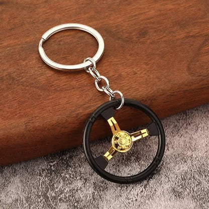 Steering Wheel Miniature Keychain (1PC) (Golden) - Modheads.in