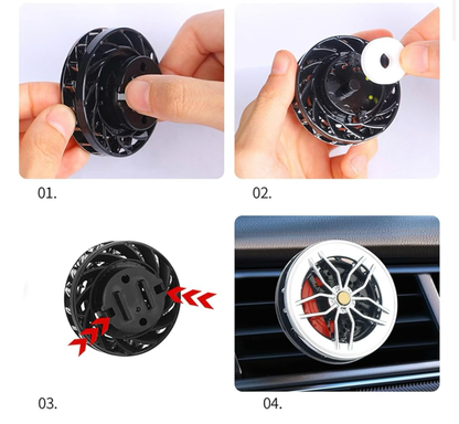 Spinning Alloy Wheel AC Vent Air Freshener