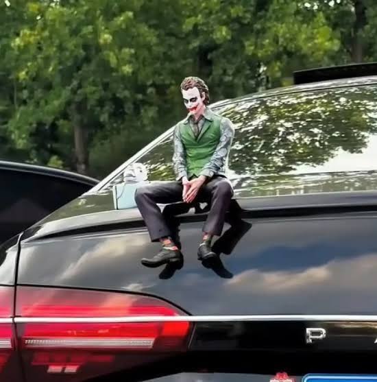 Joker Action Figure Sitting Statue For Car