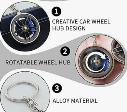 Spinning Alloy Wheel Miniature Keychain (1pc) - Modheads.in