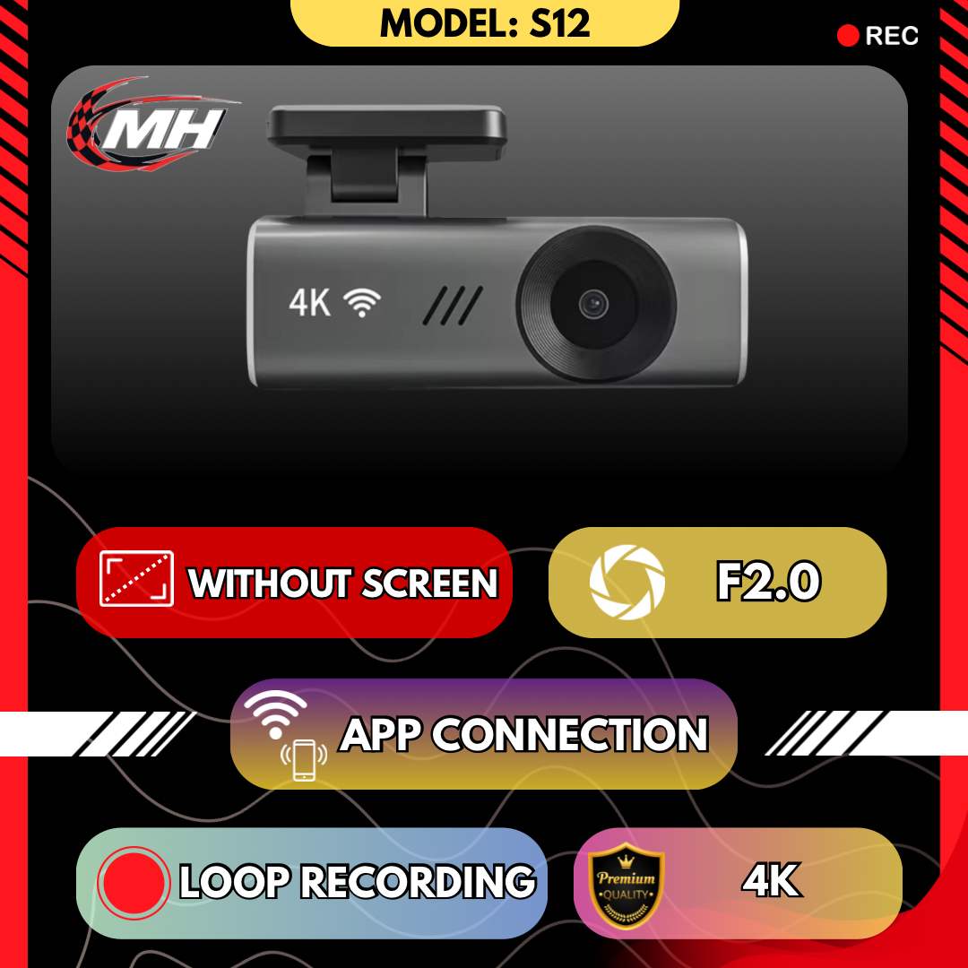 MODHEADS.IN S12 4K Dashcam | Single Channel | App Connectivity - Modheads.in