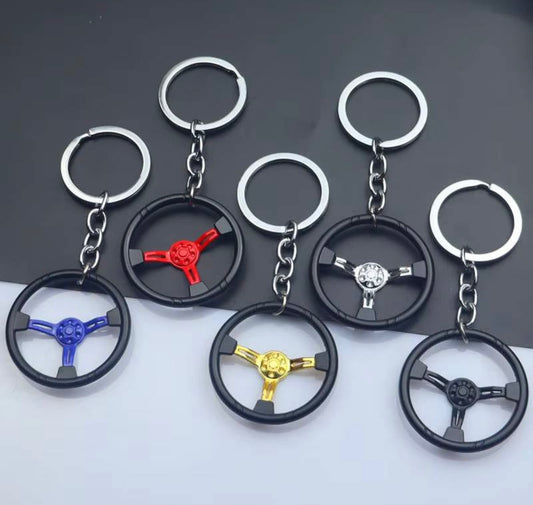 Steering Wheel Miniature Keychain (1PC) (Golden) - Modheads.in