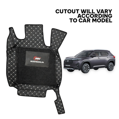 7D Mats For Honda Elevate | Black/Silver - Modheads.in