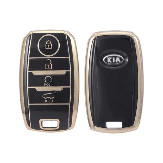 Golden Black TPU Key Cover for Kia | 4 Button