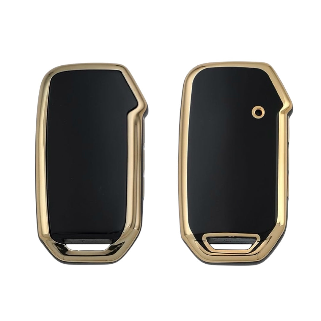 Golden Black TPU Key Cover for Kia | 4 Button