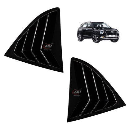 Gloss Black Window Louvers for Creta 2020-24 - Modheads.in