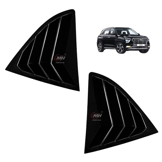 Gloss Black Window Louvers for Creta 2020-24 - Modheads.in